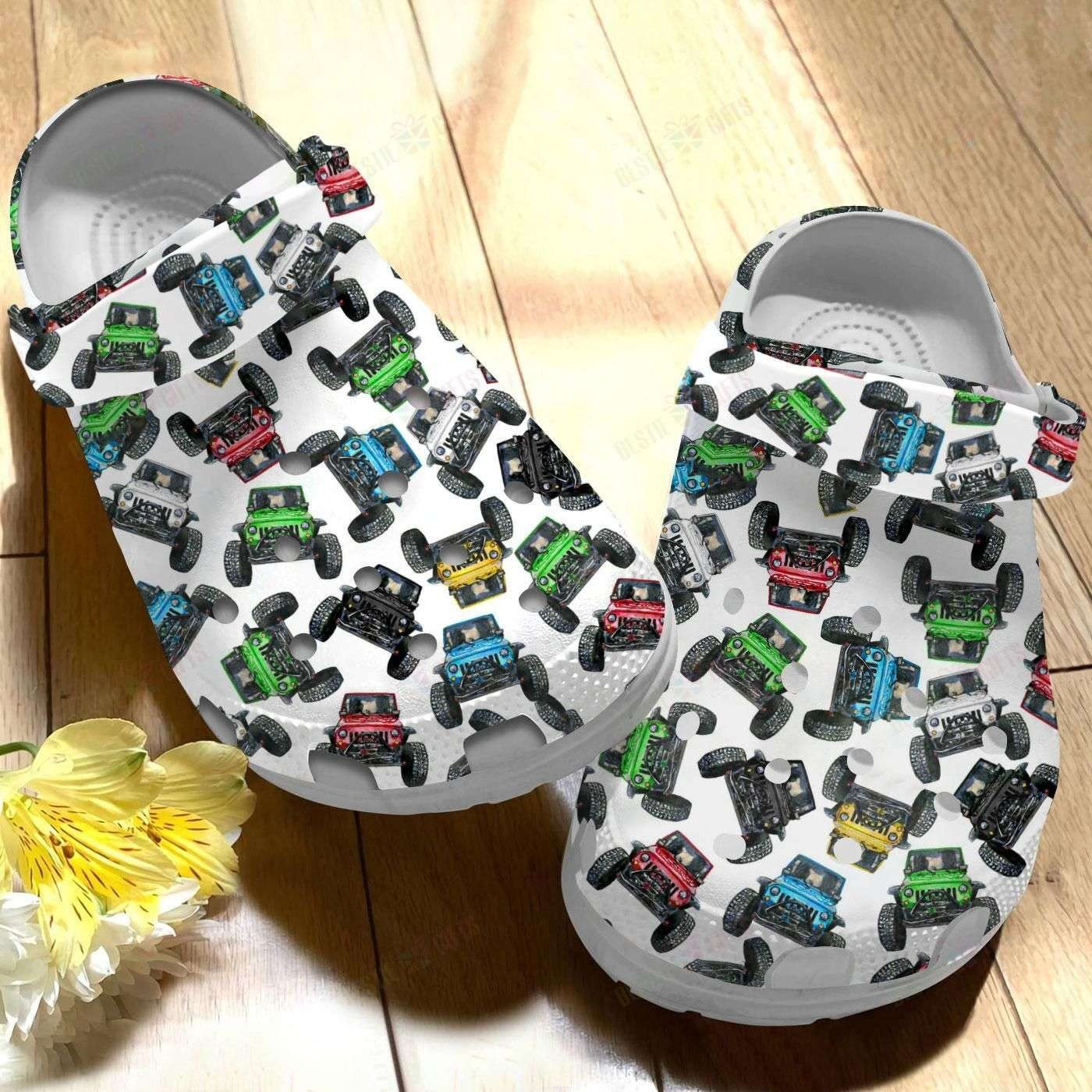 Jeep Art Pattern Crocband Clog Shoes For Jeep Lover