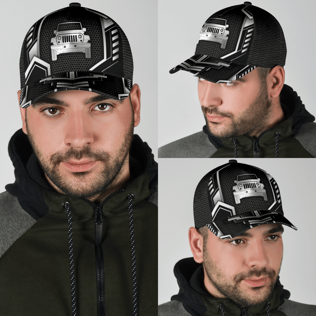 Jeep Flag Silver Hat Classic Cap Trucker Hats Custom Hats Gifts For Men & Women