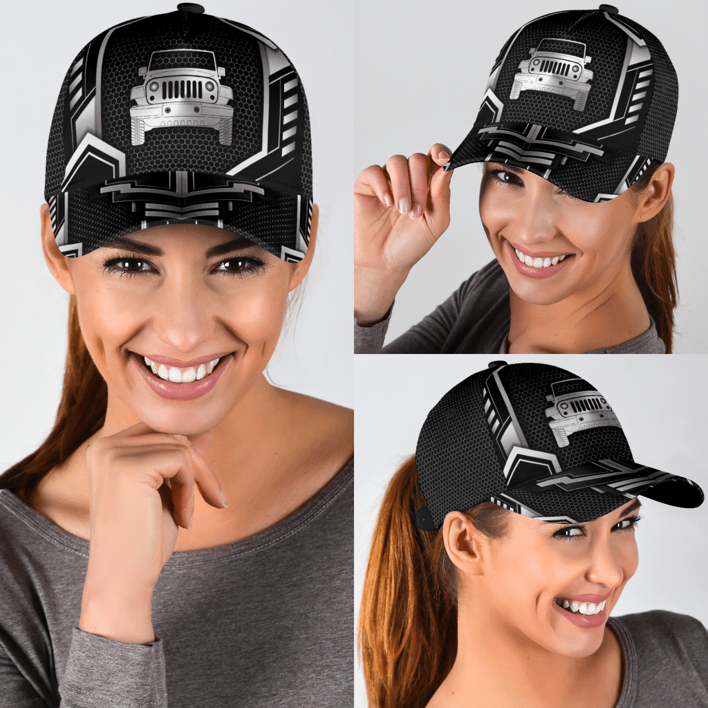 Jeep Flag Silver Hat Classic Cap Trucker Hats Custom Hats Gifts For Men & Women