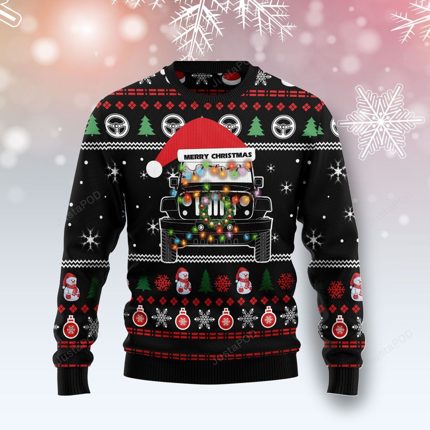 Jeep Merry Christmas Christmas Ugly Christmas Sweater Adult 3D Funny Matching for family