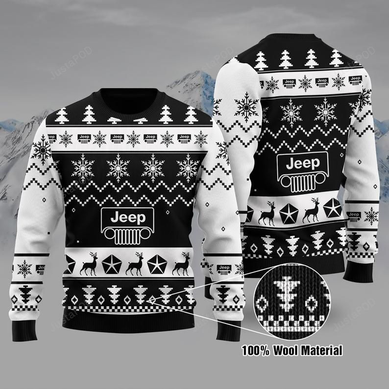 Jeep Ugly Christmas Sweater Adult 3D Funny Matching for family