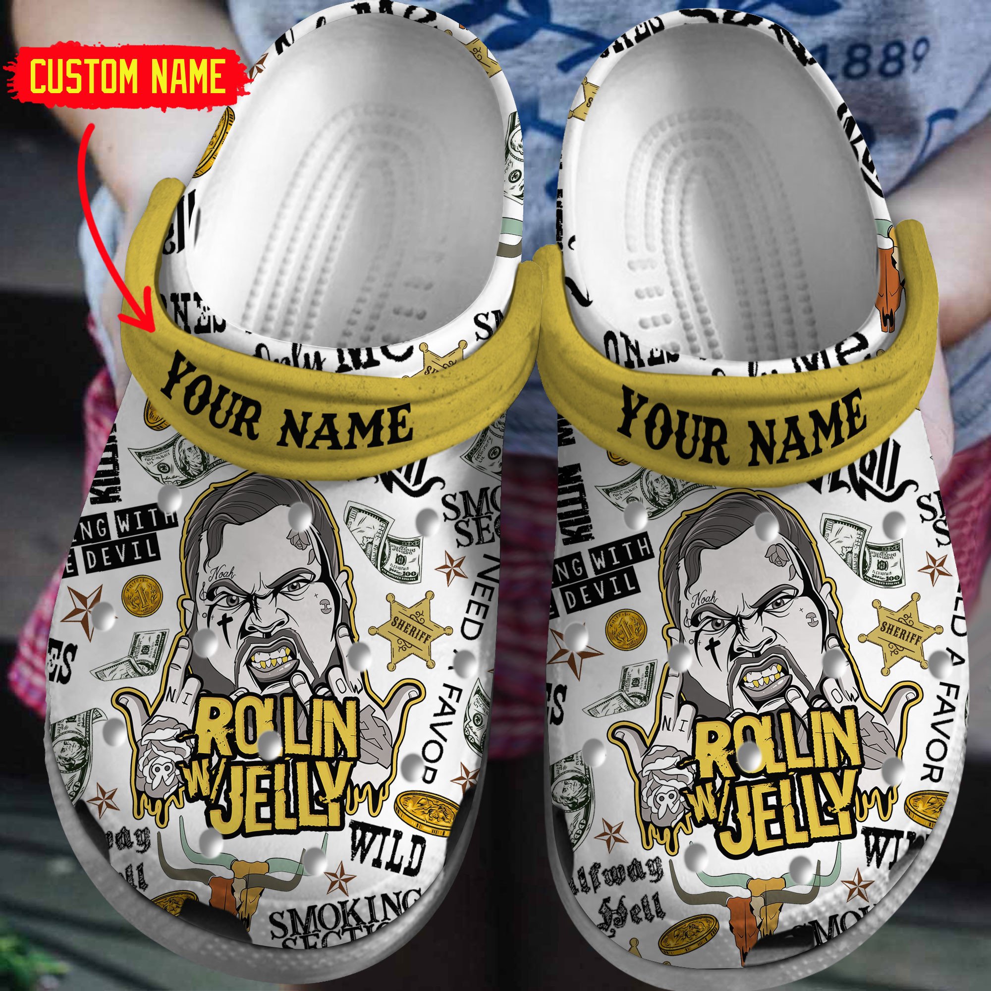 Jelly Roll Music Crocs Crocband Clogs Shoes Comfortable For Men Women and Kids