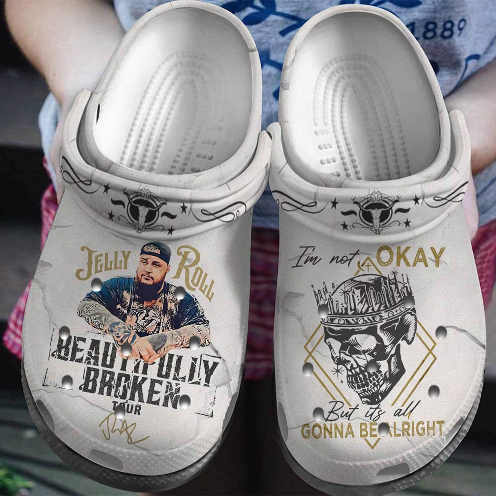 Jelly Roll Music Crocs Crocband Clogs Shoes Comfortable For Men Women and Kids