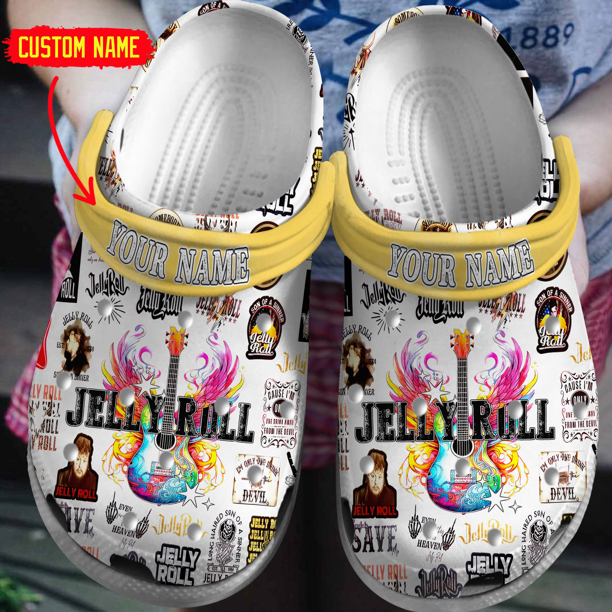 Jelly Roll Music Crocs Crocband Clogs Shoes Comfortable For Men Women and Kids