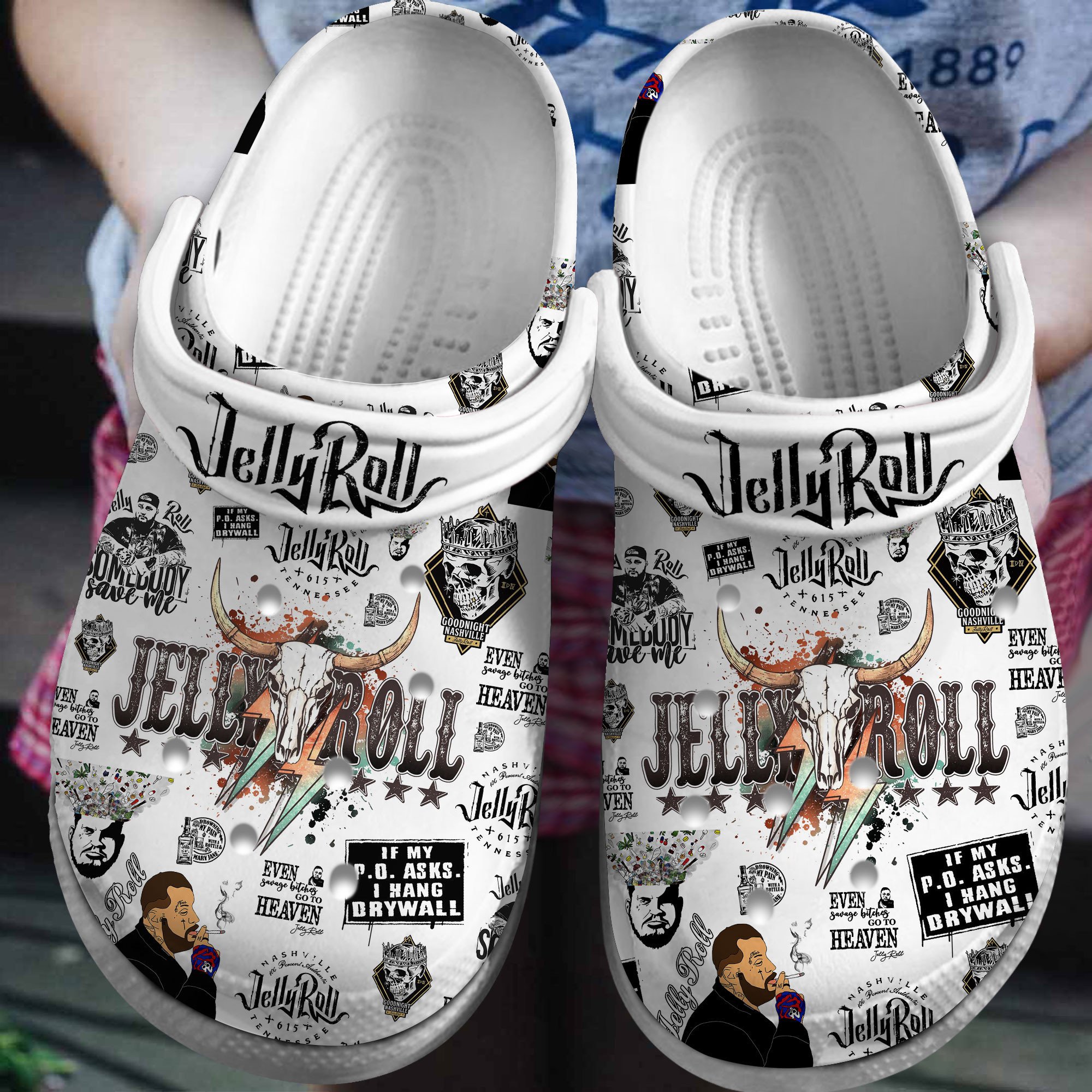 Jelly Roll Music Crocs Crocband Clogs Shoes Comfortable For Men Women and Kids