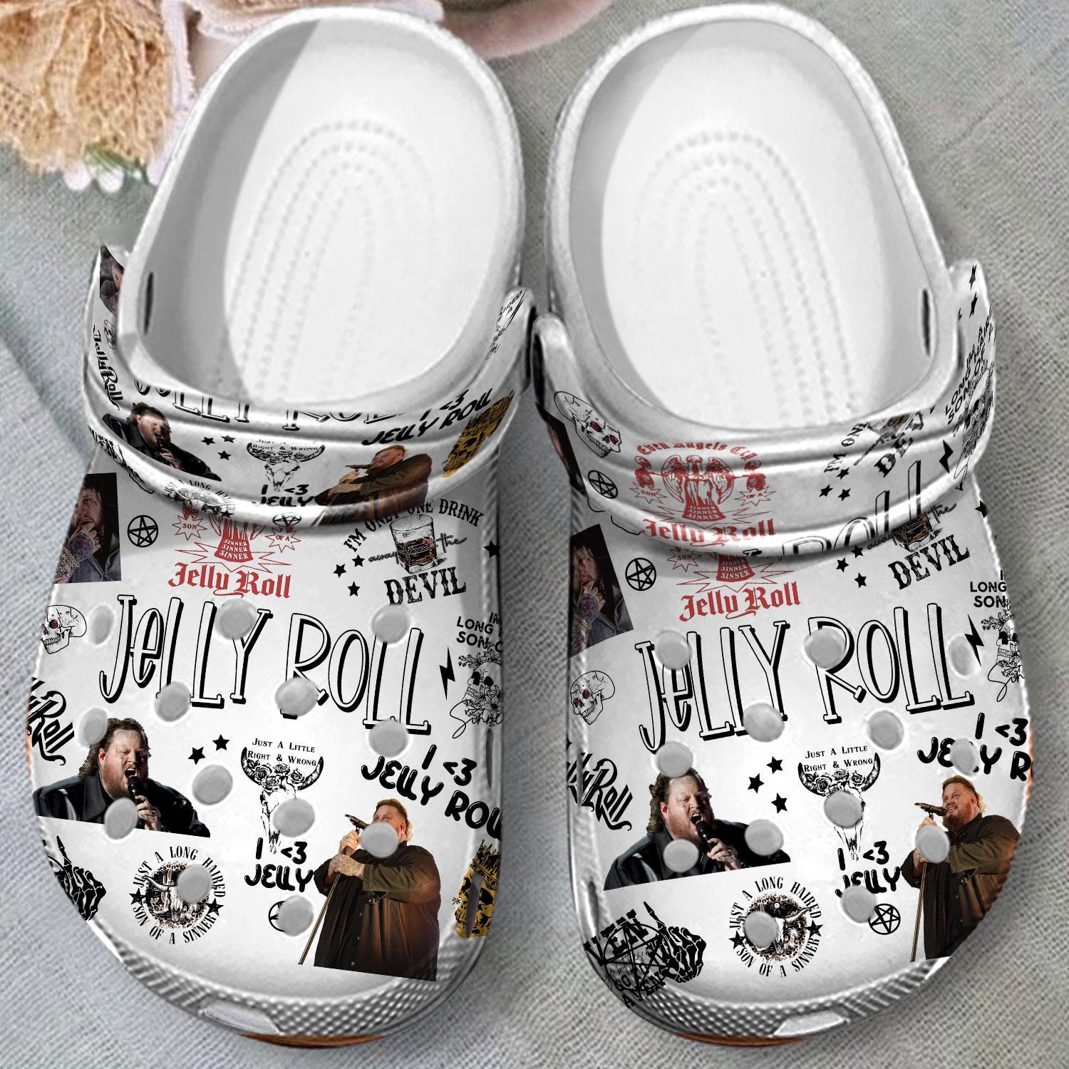 Jelly Roll Music Crocs Crocband Clogs Shoes Comfortable For Men Women and Kids