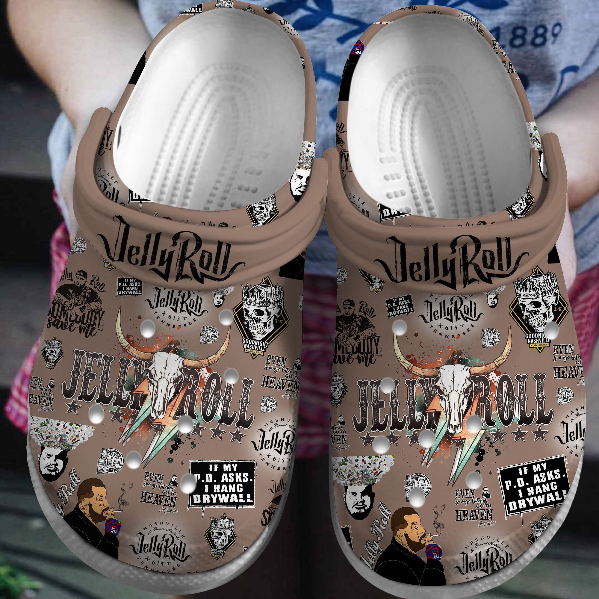 Jelly Roll Music Crocs Crocband Clogs Shoes Comfortable For Men Women and Kids