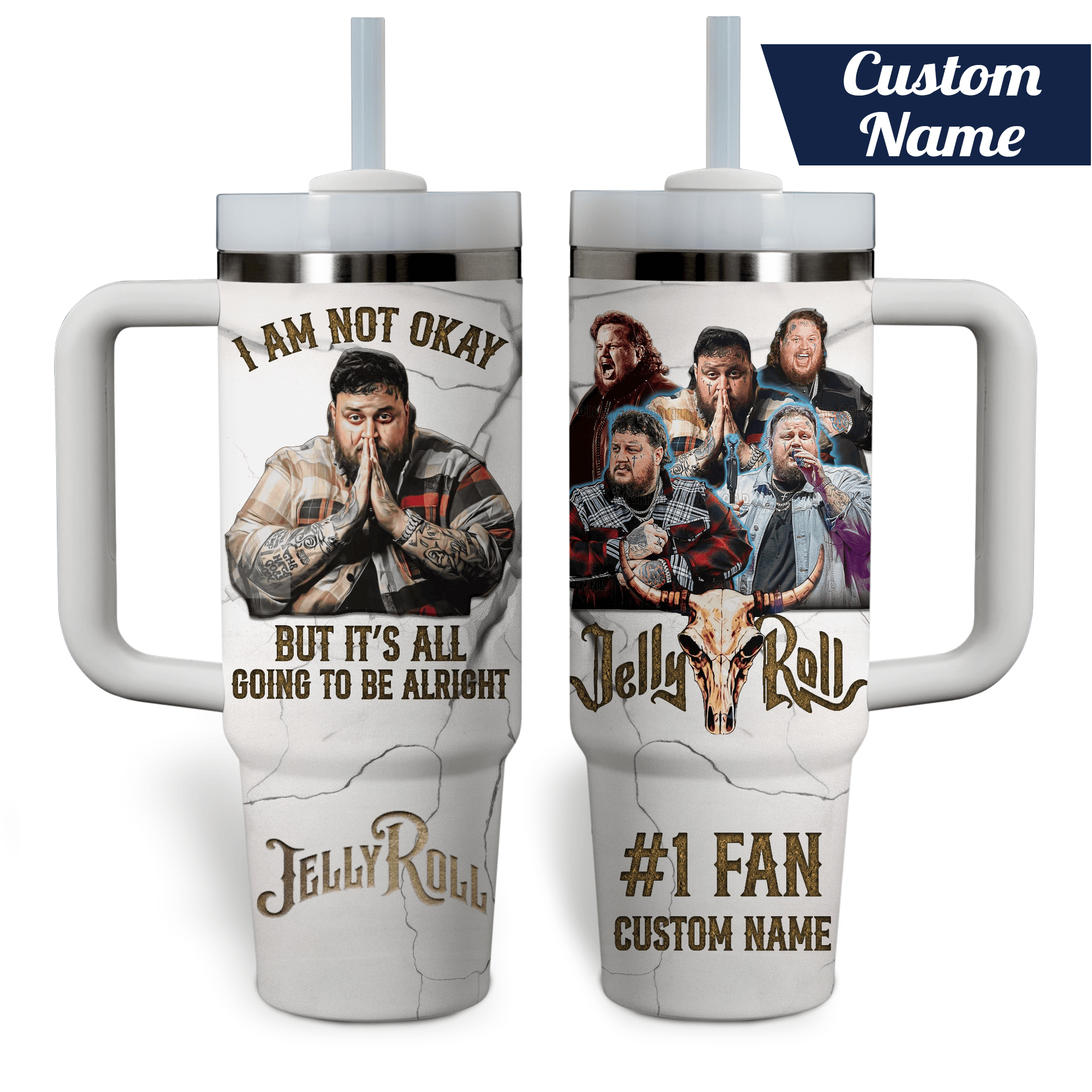 Jelly Roll Music Custom Stanley Cup 40 oz 30 oz Tumbler With HandleTVC2301767