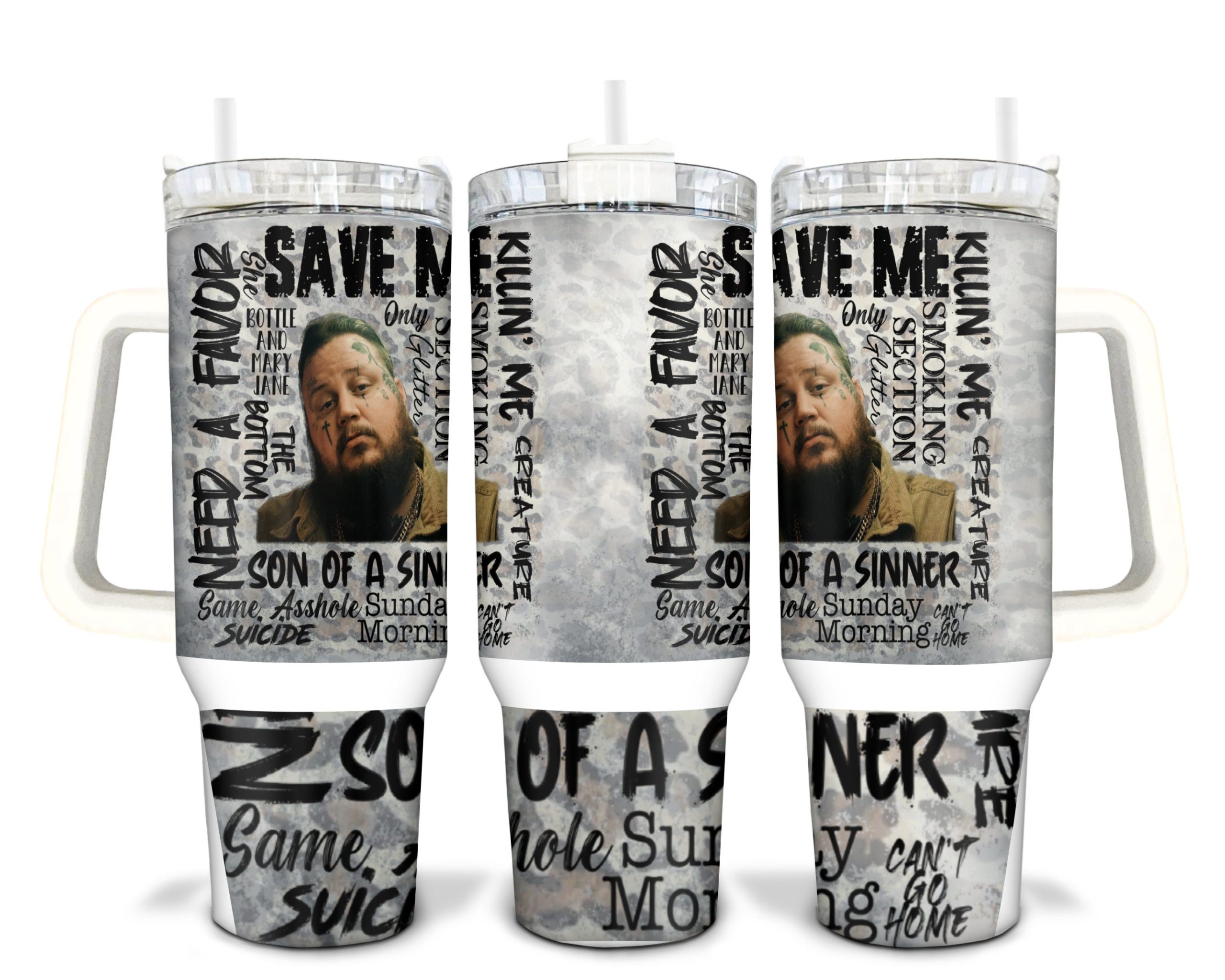 Jelly Roll Save Me Music Custom Stanley Cup 40 oz 30 oz Tumbler With HandleTVC2301906