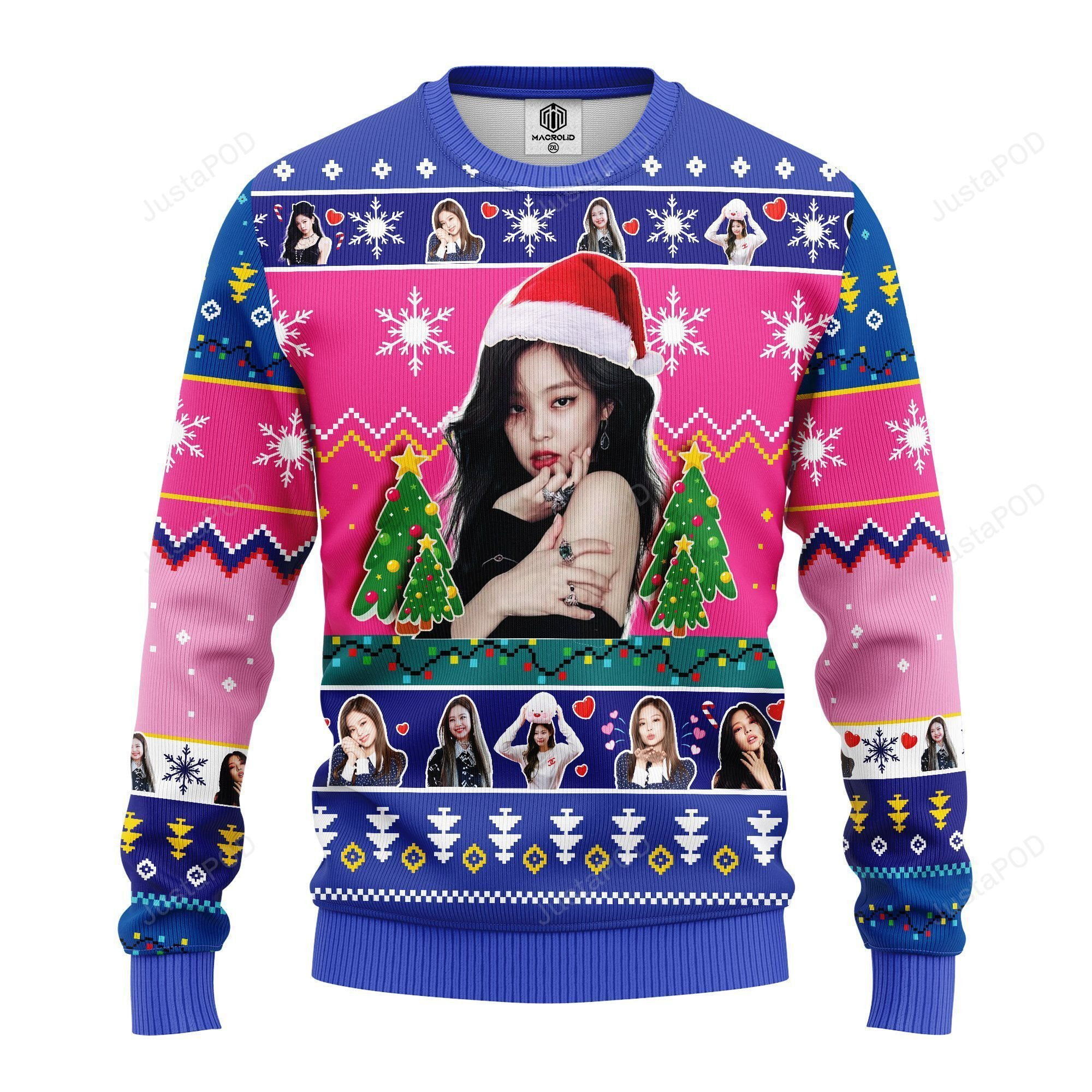 Jenny Black Pink Ugly Christmas Sweater Adult 3D Funny Matching for family