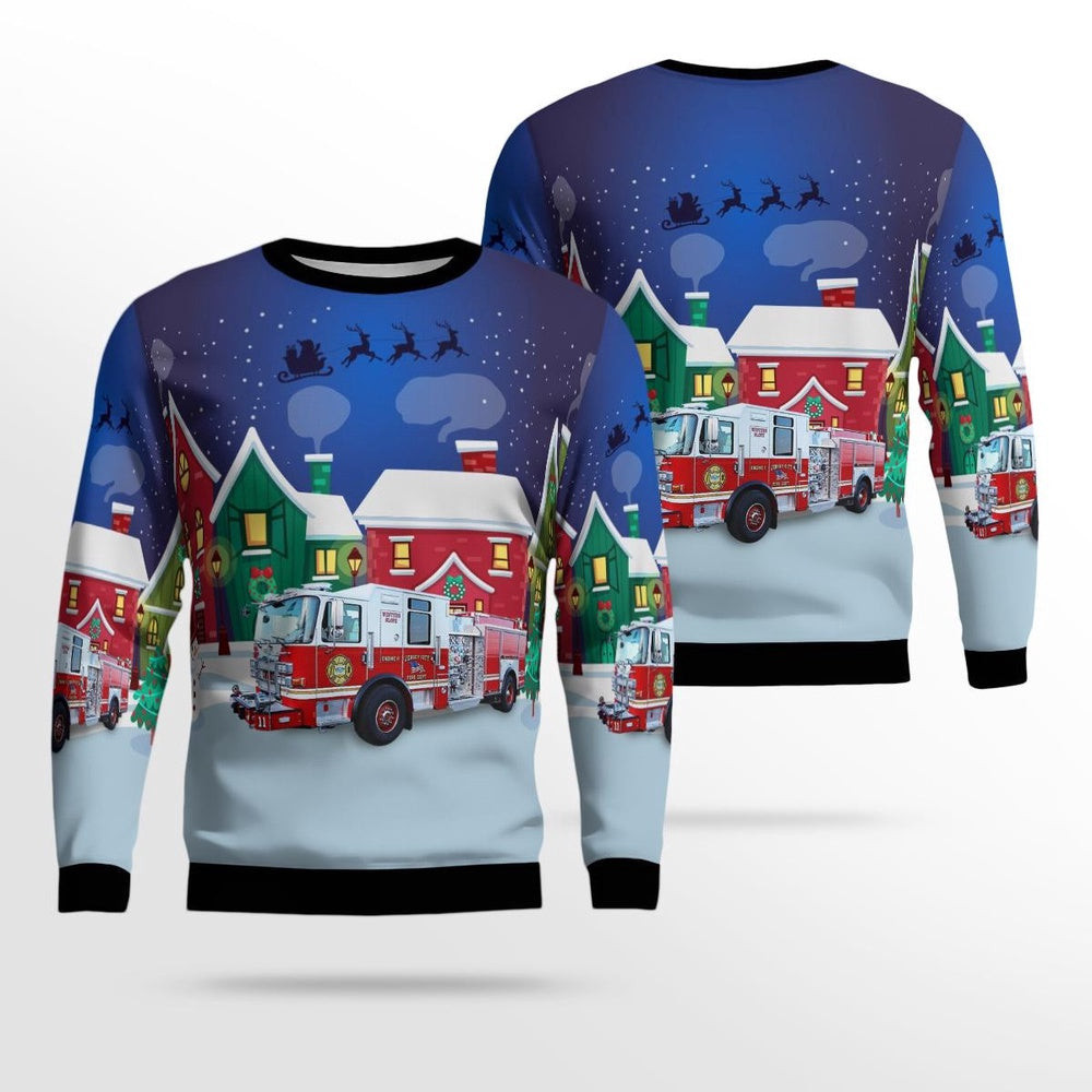 Jersey City Fire Department AOP Ugly Sweater Xmas Unisex Sweater Christmas Gifts For Men Women