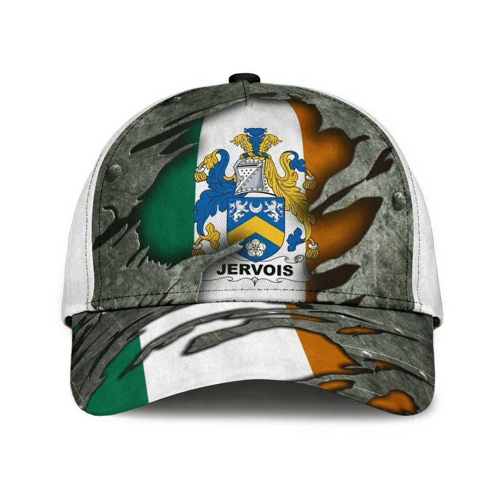 Jervois Coat Of Arms - Irish Family Crest Hat Classic Cap 3D Trucker Hats Custom Hats Gifts For Men & Women
