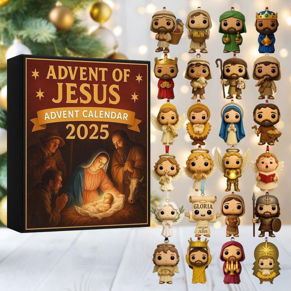 Jesus Advent Calendar 2025, Christian Blind Box Christmas Countdown, 24 Day Nativity Ornaments