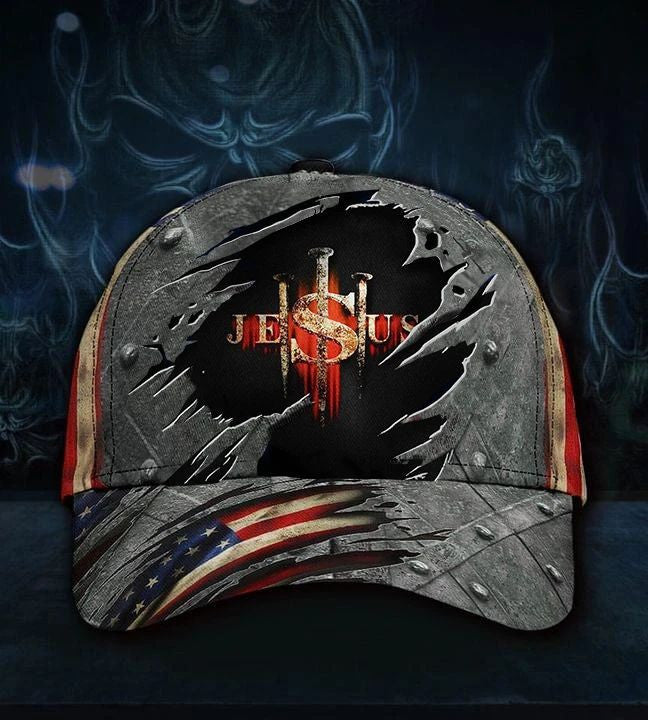 Jesus American Flag Classic Cap Trucker Hats Custom Hats Gifts For Men & Women