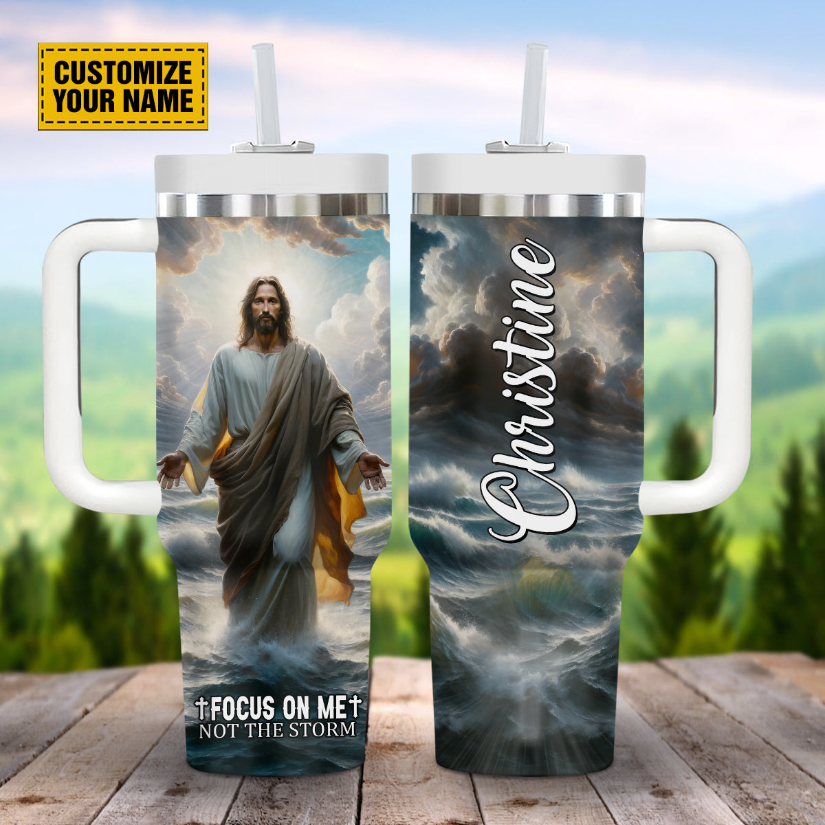 Jesus Beach Portrait Art Custom Stanley Cup 40 oz 30 oz Tumbler With HandleTVC2301691