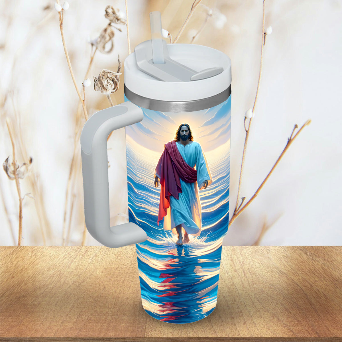 Jesus Beach Walking Custom Stanley Cup 40 oz 30 oz Tumbler With HandleTVC2301689 - Image 3