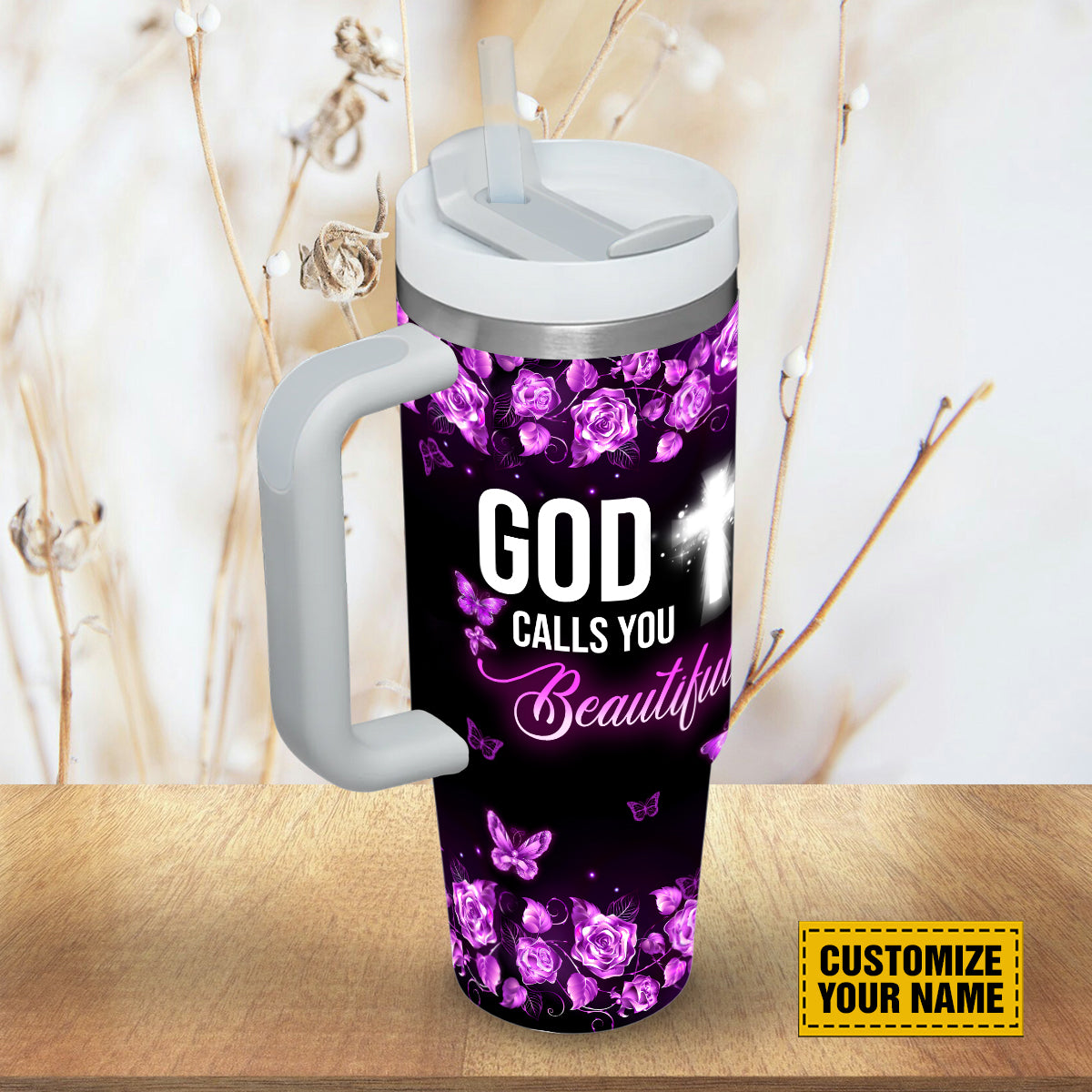 Jesus Butterfly Rose Custom Stanley Cup 40 oz 30 oz Tumbler With HandleTVC2301689 - Image 5