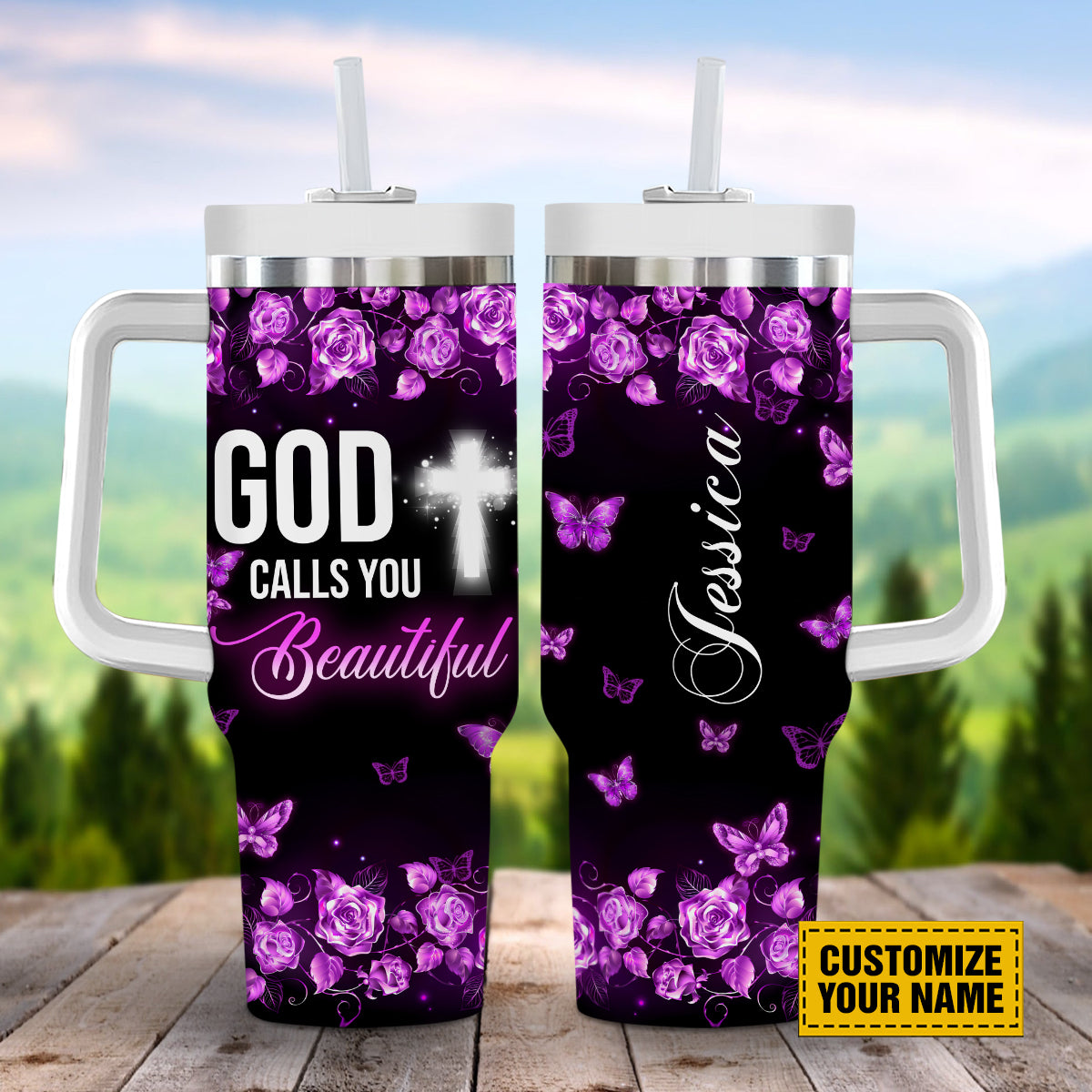 Jesus Butterfly Rose Custom Stanley Cup 40 oz 30 oz Tumbler With HandleTVC2301689