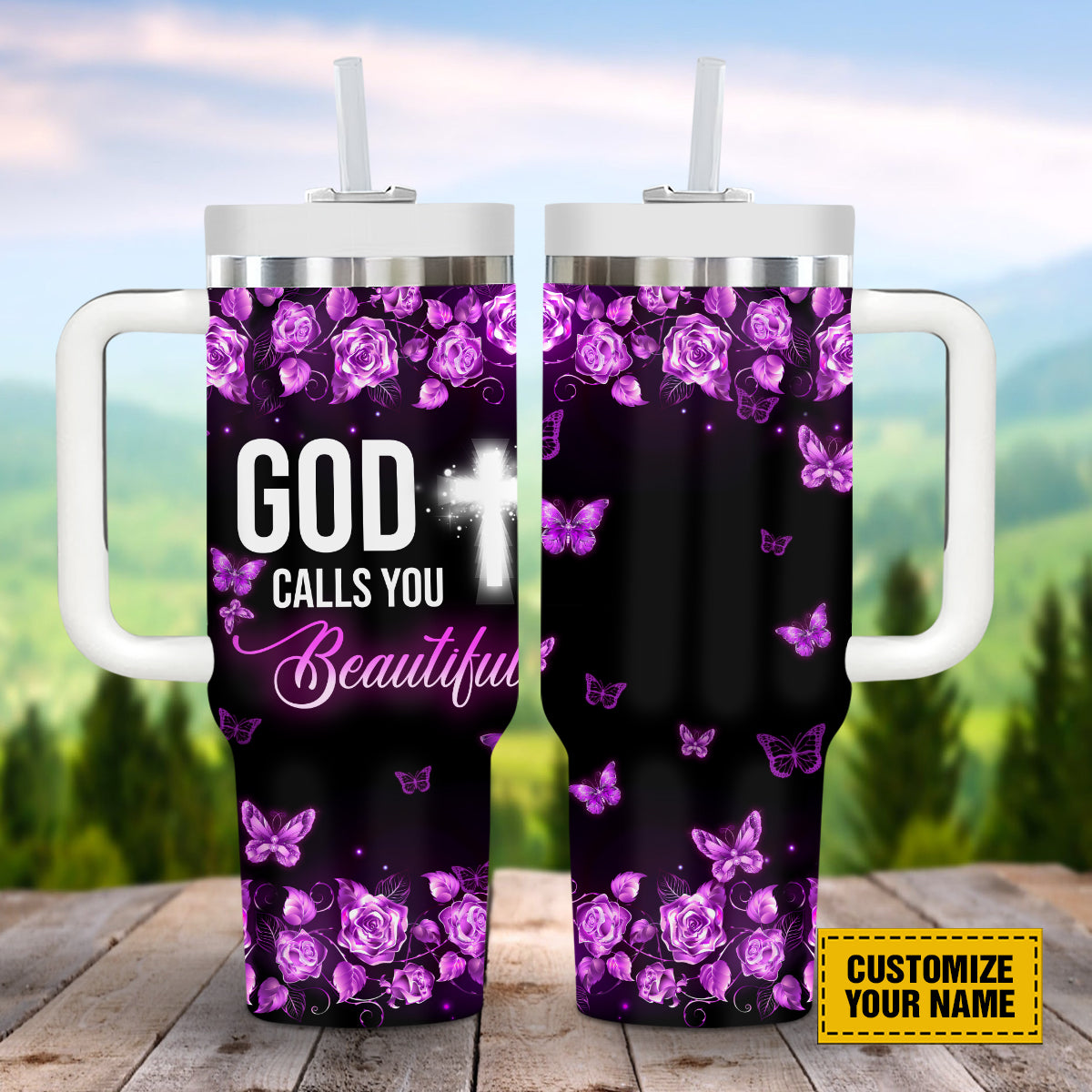 Jesus Butterfly Rose Custom Stanley Cup 40 oz 30 oz Tumbler With HandleTVC2301689 - Image 8