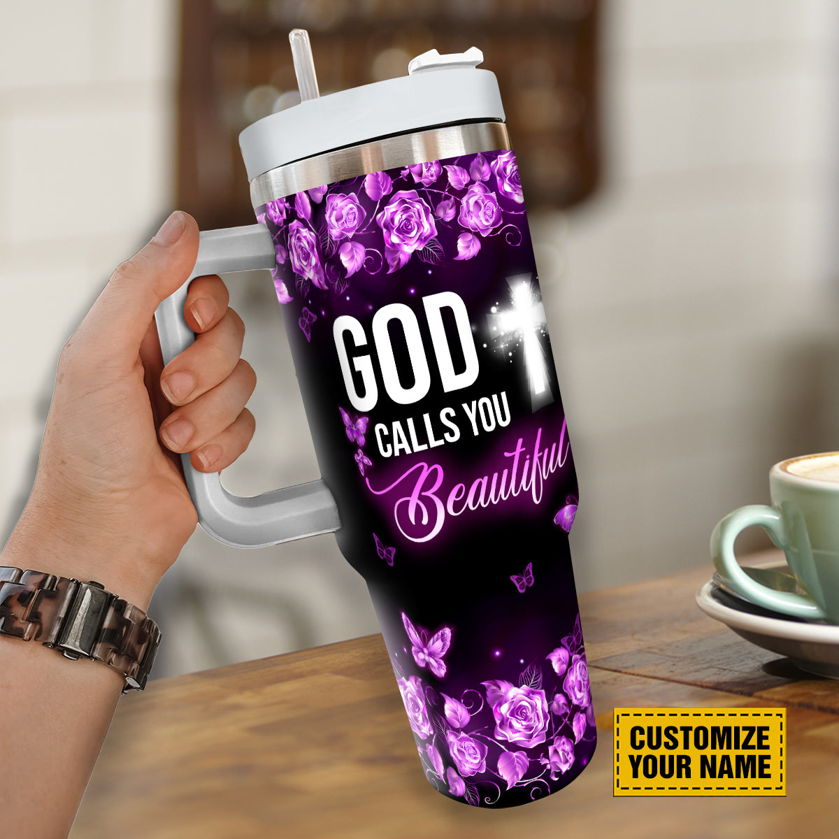 Jesus Butterfly Rose Custom Stanley Cup 40 oz 30 oz Tumbler With HandleTVC2301689 - Image 4