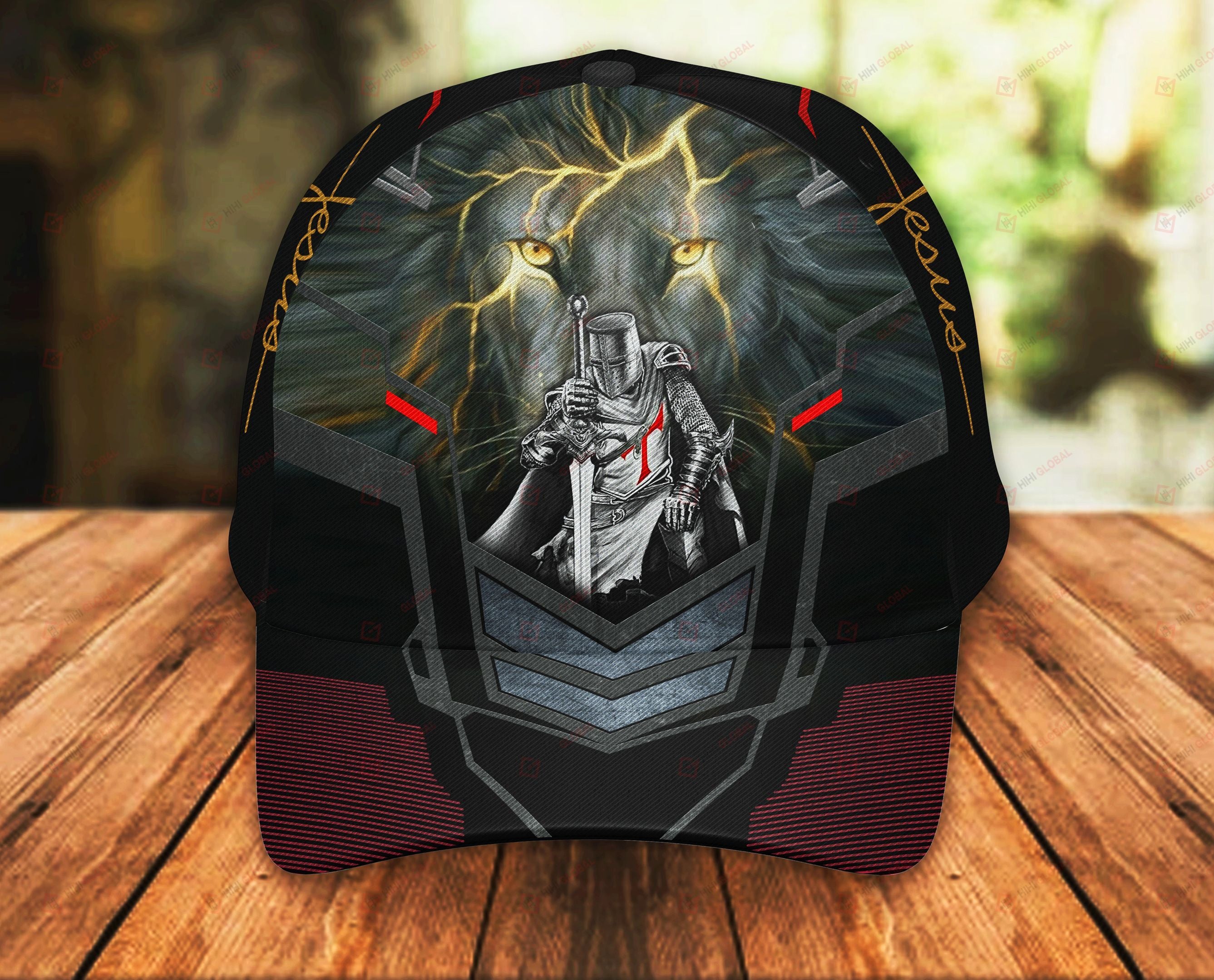 Jesus Christ God Lion Knight Classic 3d CapAll Over Printed Trucker Hats Custom Hats Gifts For Men & Women