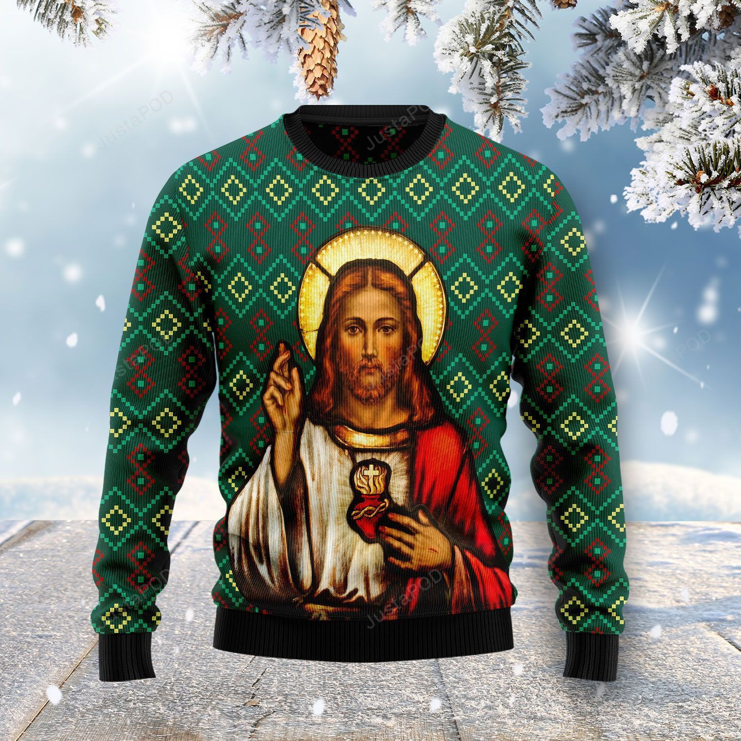 Jesus Christmas Ugly Christmas Sweater Adult 3D Funny Matching for family