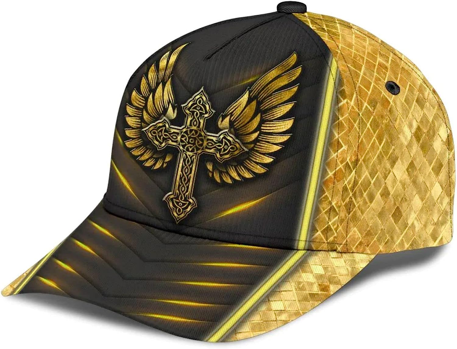 Jesus Cross Angel Wings All Over Print Baseball Cap - Christian Hats For Men Women Trucker Hats Custom Hats Gifts For Men & Women