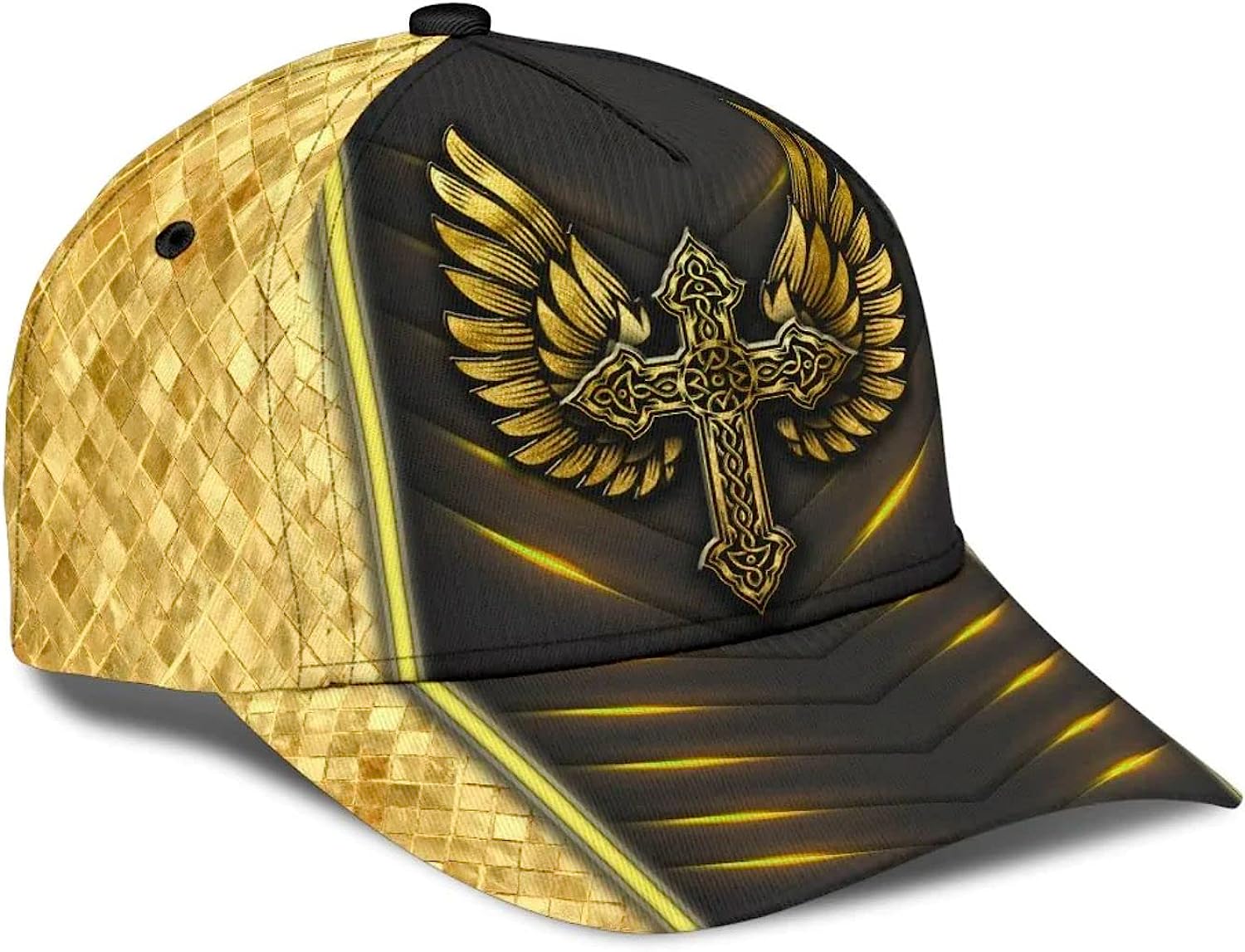 Jesus Cross Angel Wings All Over Print Baseball Cap - Christian Hats For Men Women Trucker Hats Custom Hats Gifts For Men & Women