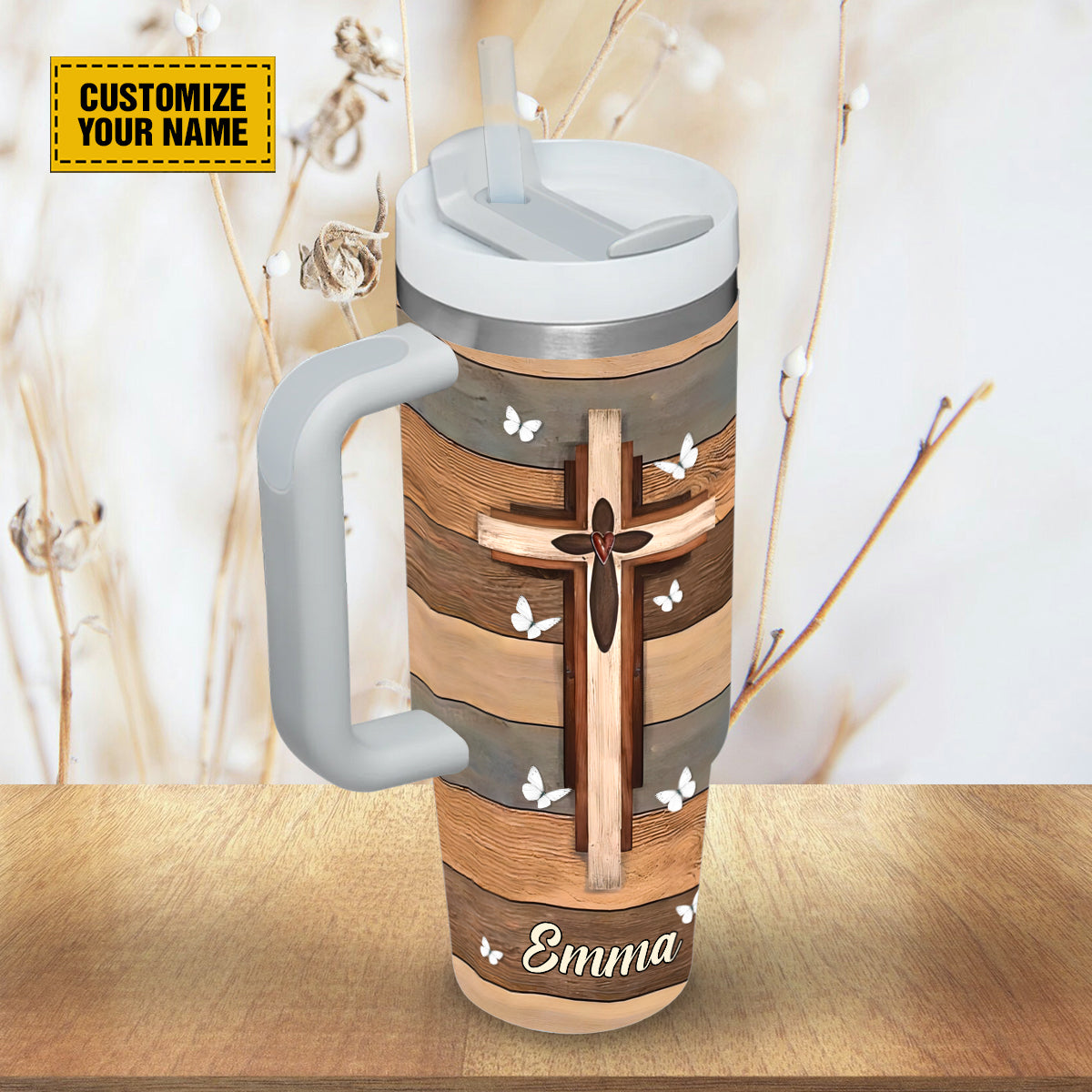 Jesus Cross Butterflies Custom Stanley Cup 40 oz 30 oz Tumbler With HandleTVC2301690 - Image 5