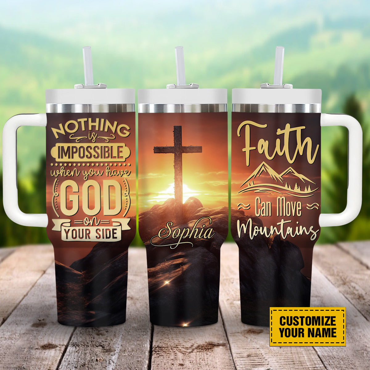 Jesus Cross Sunset Custom Stanley Cup 40 oz 30 oz Tumbler With HandleTVC2301692