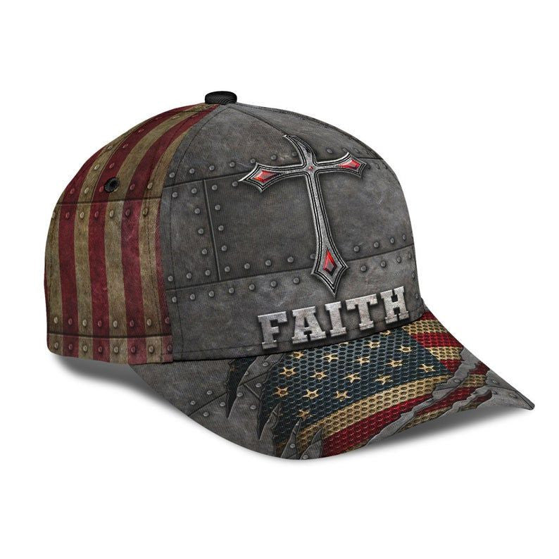 Jesus Faith America Hat Classic Cap 3D Strapback Cap, Unisex Cap, Human Cap, Trending Cap, American Cap Trucker Hats Custom Hats Gifts For Men & Women