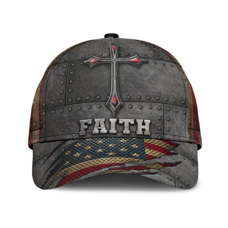 Jesus Faith America Hat Classic Cap 3D Strapback Cap, Unisex Cap, Human Cap, Trending Cap, American Cap Trucker Hats Custom Hats Gifts For Men & Women