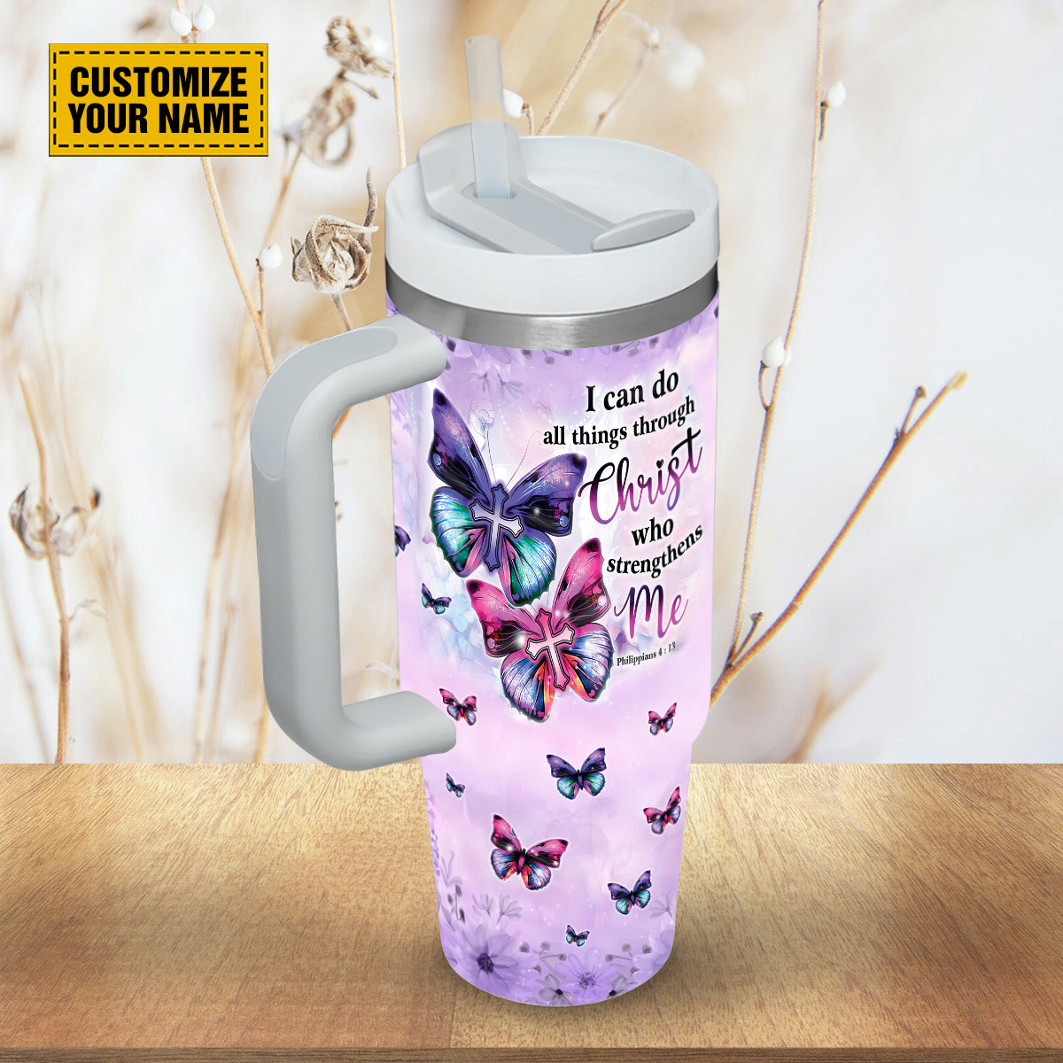 Jesus God Butterflies Custom Stanley Cup 40 oz 30 oz Tumbler With HandleTVC2301691 - Image 3