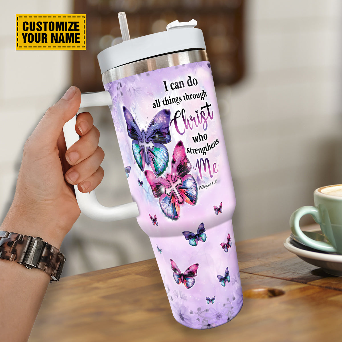 Jesus God Butterflies Custom Stanley Cup 40 oz 30 oz Tumbler With HandleTVC2301691 - Image 4