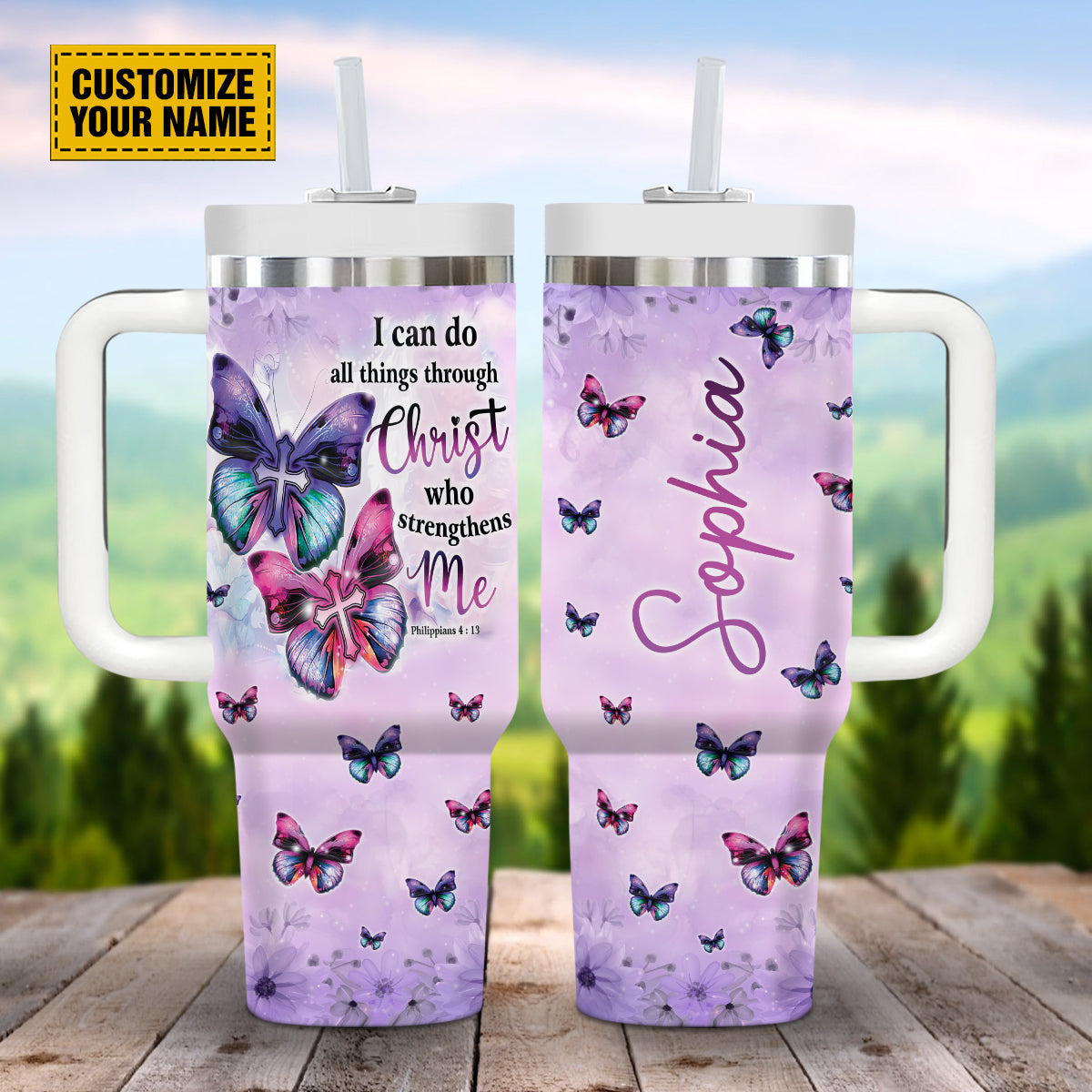 Jesus God Butterflies Custom Stanley Cup 40 oz 30 oz Tumbler With HandleTVC2301691