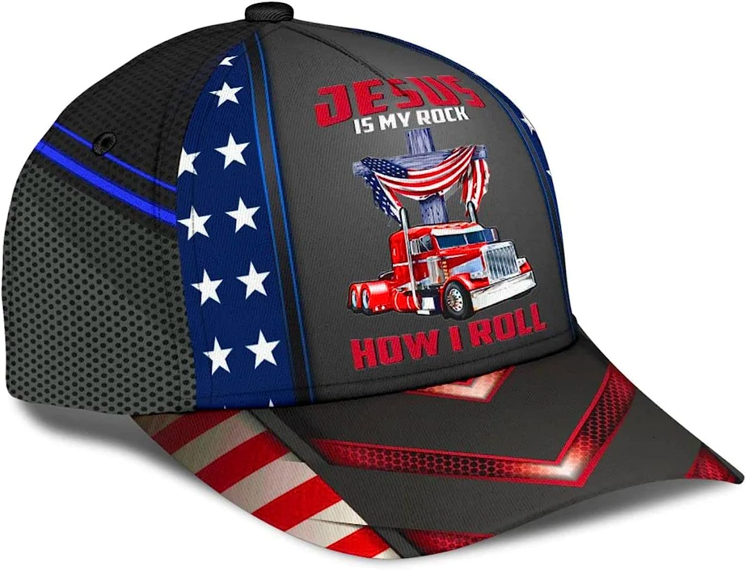 Jesus Is My Rock How I Roll Baseball Cap - Christian Hats for Men and Women Trucker Hats Custom Hats Gifts For Men & Women