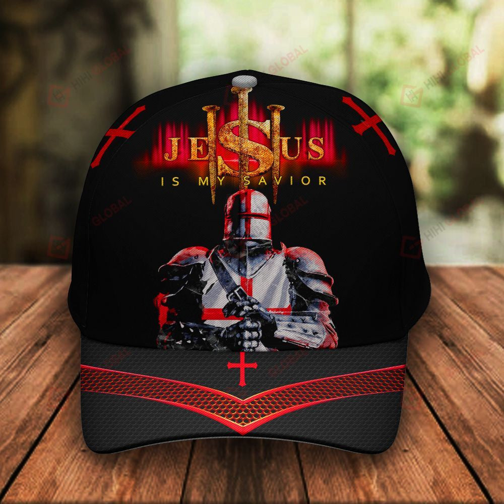 Jesus Is my Savior Christ God Knight Classic 3d CapAll Over Printed Trucker Hats Custom Hats Gifts For Men & Women