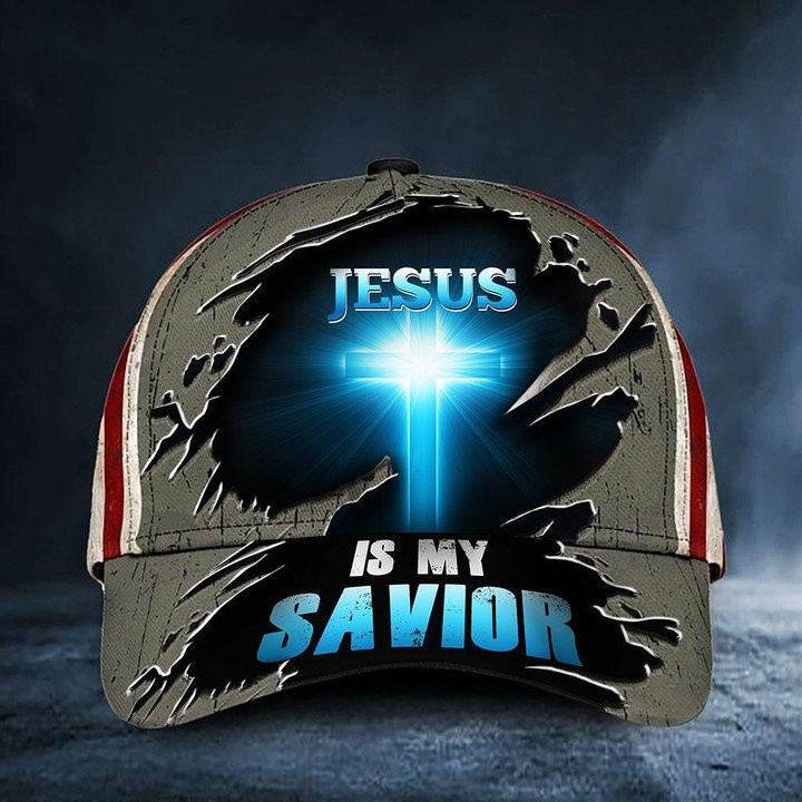 Jesus Is My Savior Hat American Flag Cap Unique Christian Gift Ideas For Men Trucker Hats Custom Hats Gifts For Men & Women