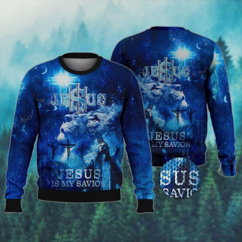Jesus Is My Savior Ugly Christmas Sweater Adult 3D Funny Matching for family