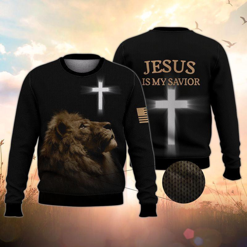 Jesus Is My Savior Ugly Christmas Sweater Adult 3D Funny Matching for family