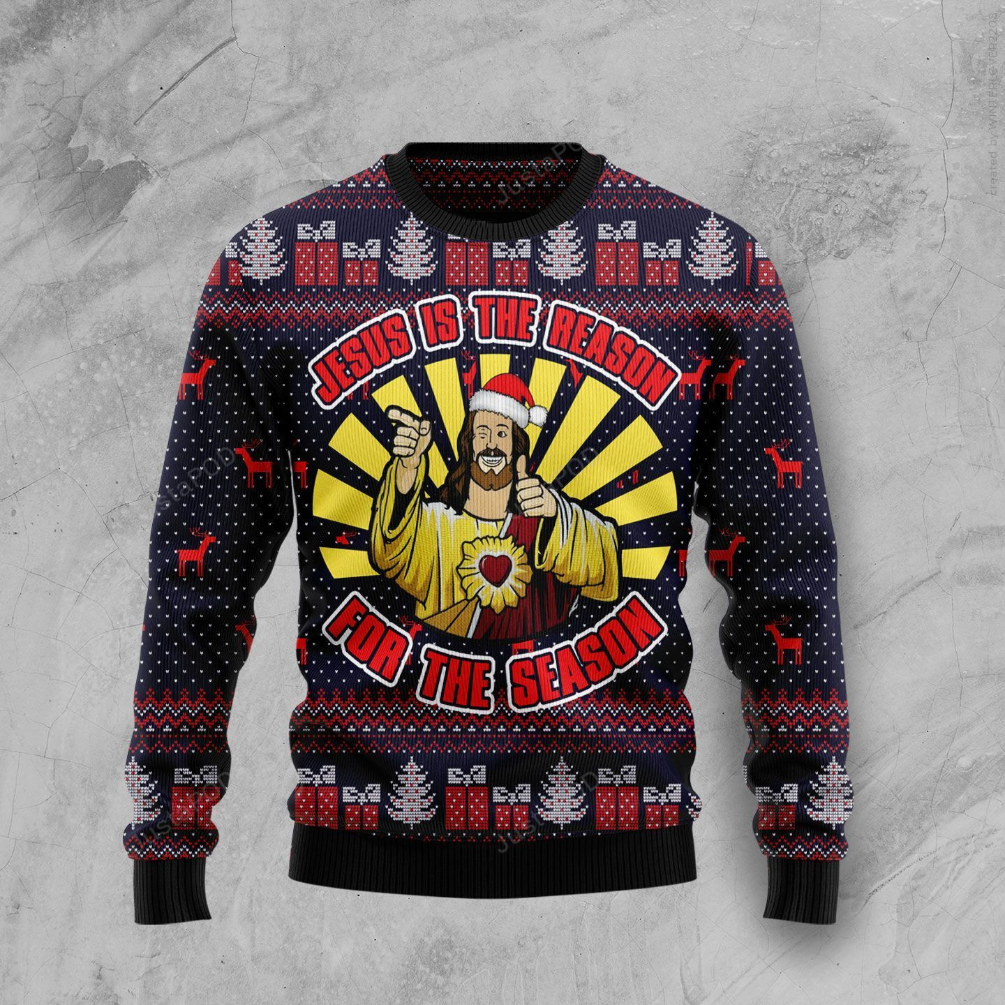 Jesus Is The Reason For The Season Christmas Ugly Christmas Sweater Adult 3D Funny Matching for family