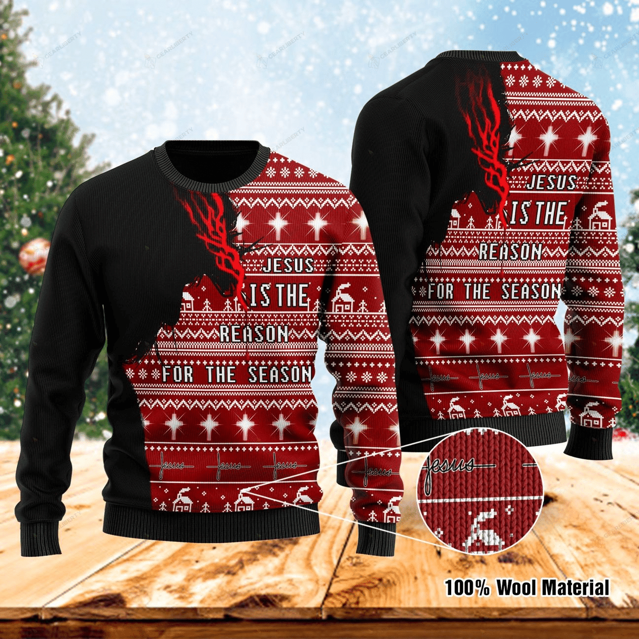 Jesus Is The Reason For The Season Ugly Christmas Sweater Adult 3D Funny Matching for family