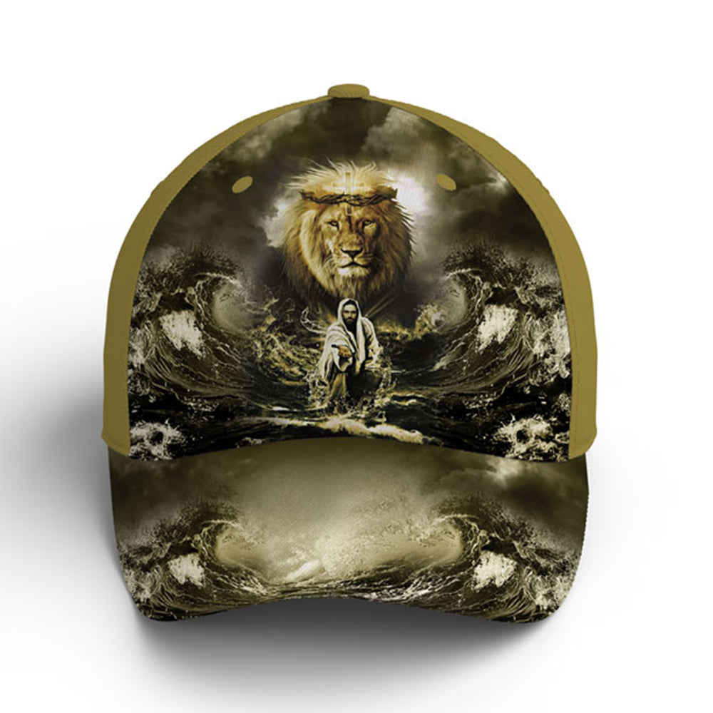 Jesus Lion Water Art Baseball Cap Trucker Hats Custom Hats Gifts For Men & Women