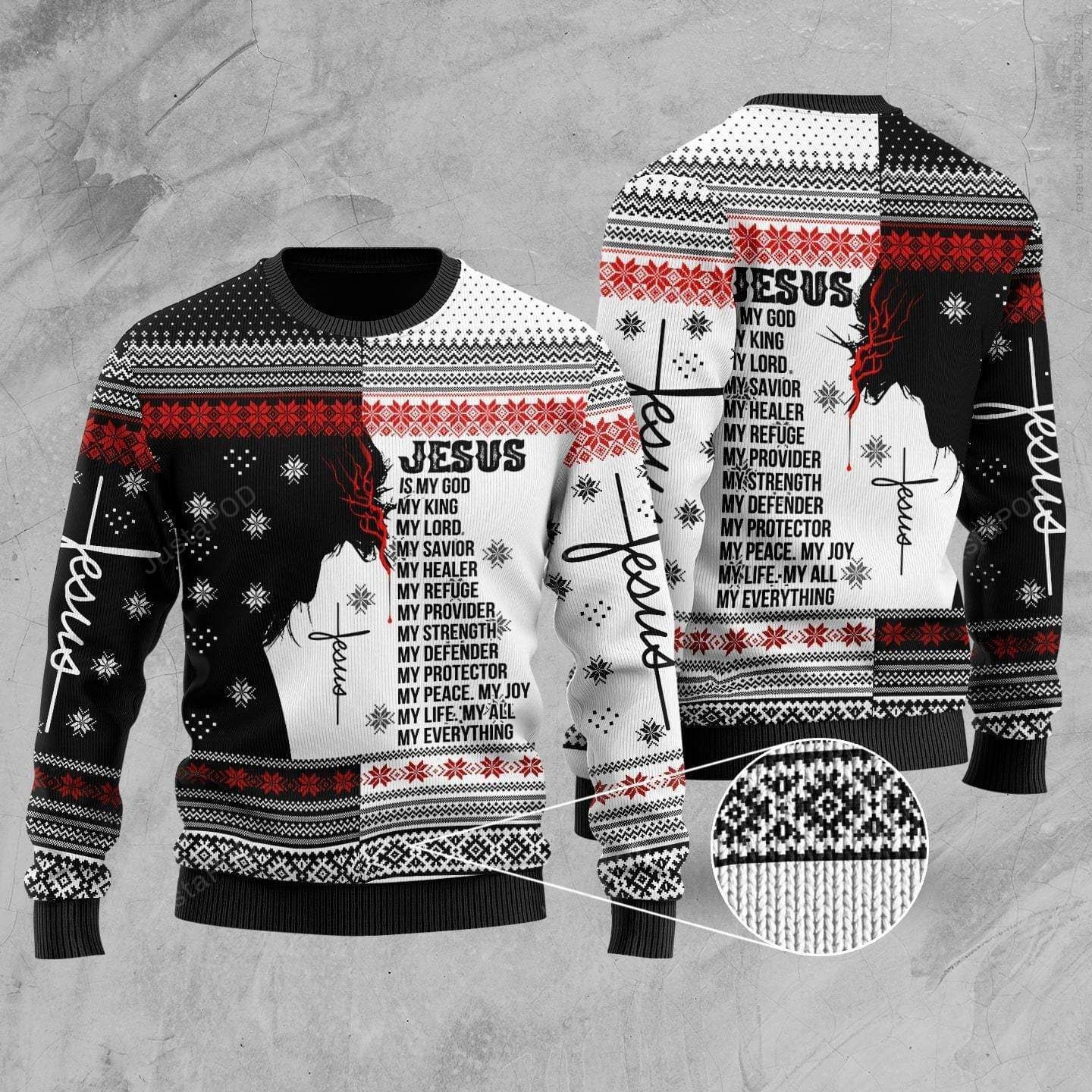 Jesus My Everything Ugly Christmas Sweater Adult 3D Funny Matching for family