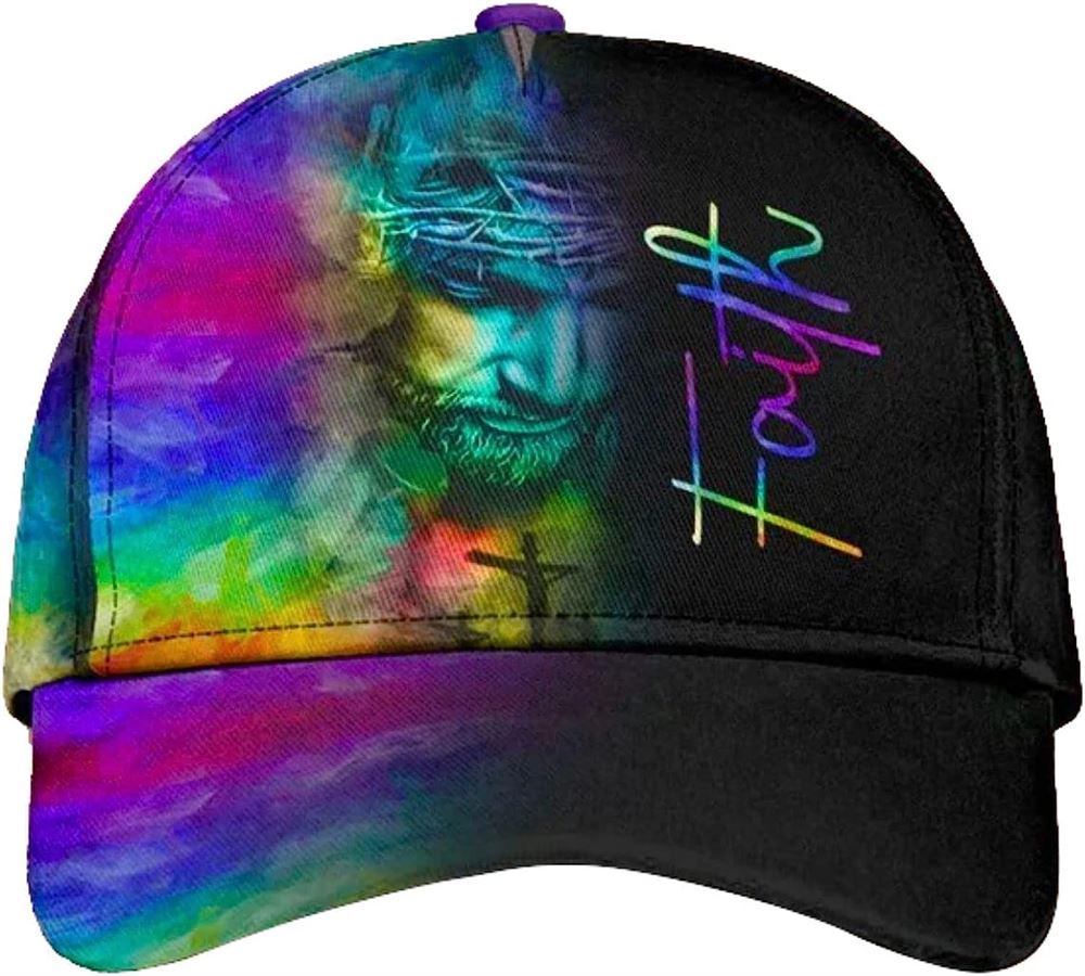 Jesus On The Cross Faith Baseball Cap Hat  Trucker Hats Custom Hats Gifts For Men & Women