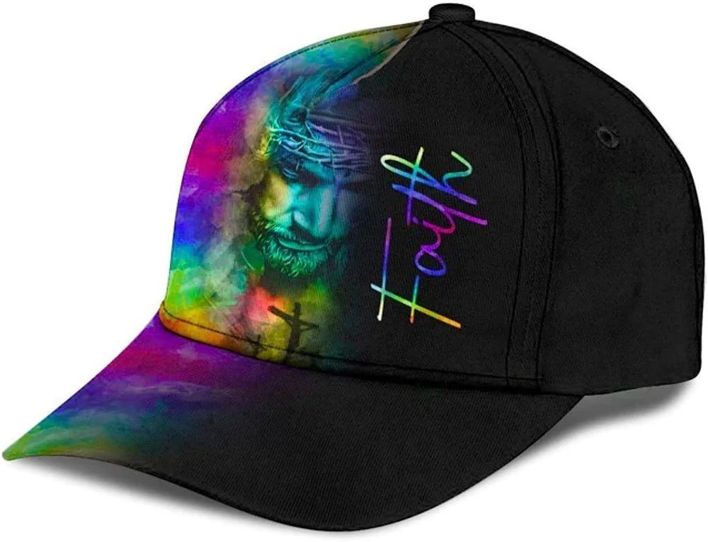 Jesus On The Cross Faith Baseball Cap Hat  Trucker Hats Custom Hats Gifts For Men & Women