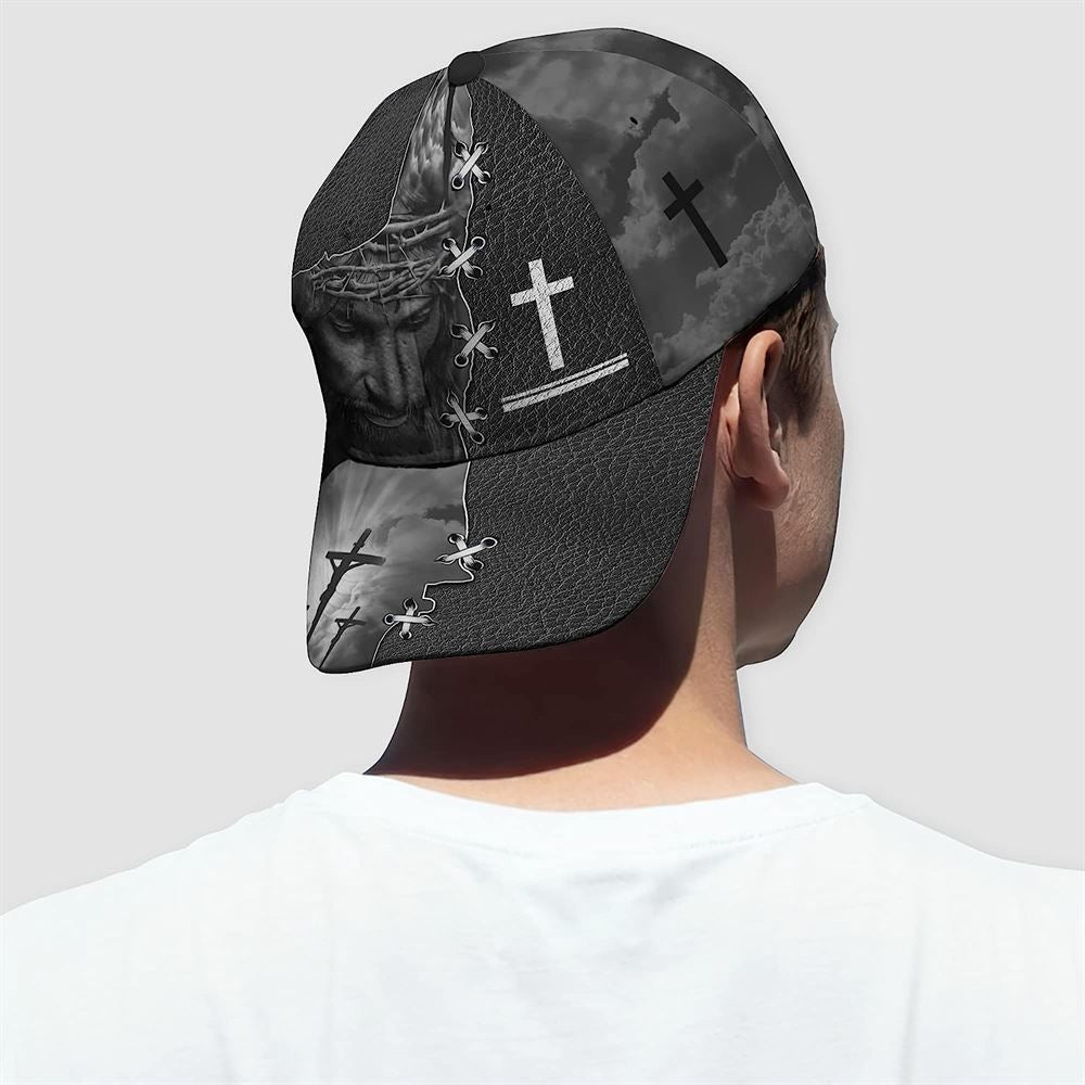Jesus On The Cross Religion Crown Of Thorn Baseball Cap Hat  Trucker Hats Custom Hats Gifts For Men & Women