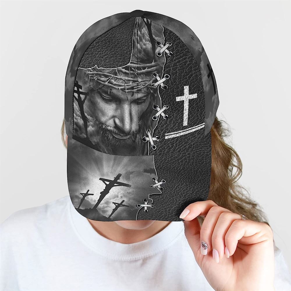 Jesus On The Cross Religion Crown Of Thorn Baseball Cap Hat  Trucker Hats Custom Hats Gifts For Men & Women