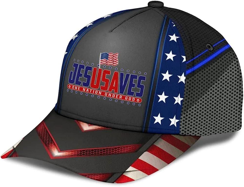Jesus Saves One Nation Under God Classic Baseball Cap Hat  Trucker Hats Custom Hats Gifts For Men & Women