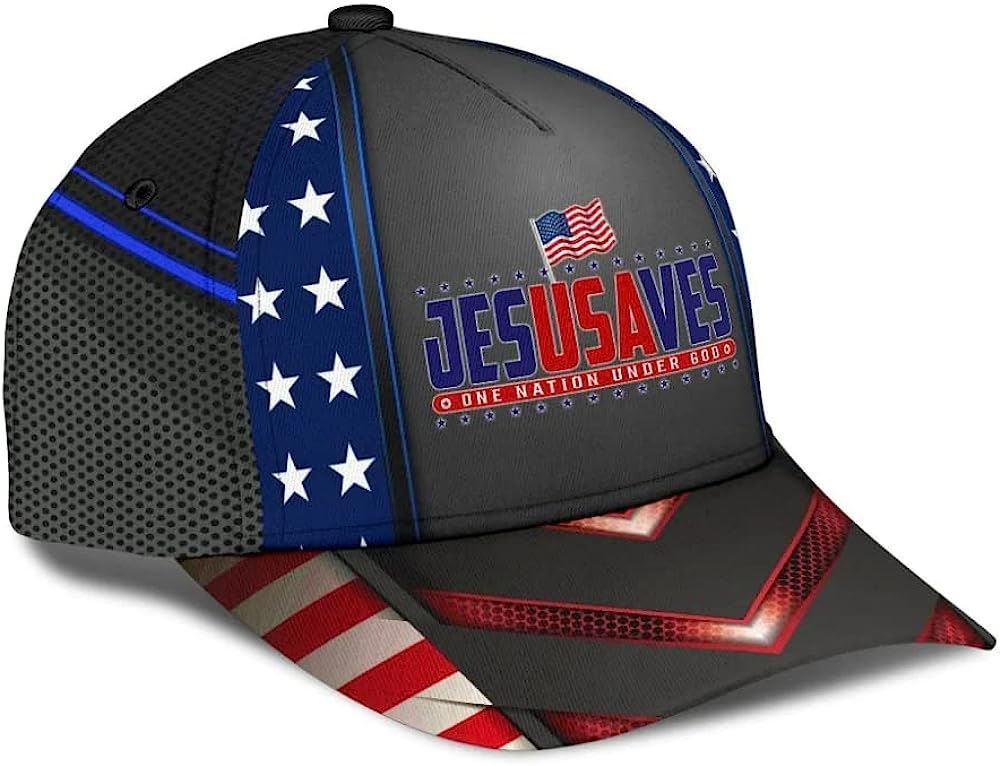Jesus Saves One Nation Under God Classic Baseball Cap Hat  Trucker Hats Custom Hats Gifts For Men & Women